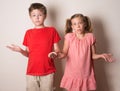 Children rejecting the responsibility denying mistake with not m Royalty Free Stock Photo