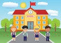 Children returning to school. Back to school Royalty Free Stock Photo