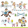 Children riders competition Royalty Free Stock Photo