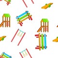 Children rides pattern, cartoon style