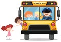 Children riding on school bus Royalty Free Stock Photo