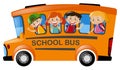 Children riding on school bus Royalty Free Stock Photo