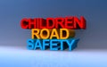 children road safety on blue