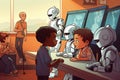 children at robot school