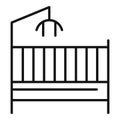 Children room baby toy crib icon, outline style Royalty Free Stock Photo