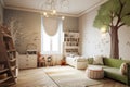 children room Interior design kids room design unisex furniture colorful Royalty Free Stock Photo