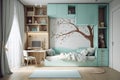 children room Interior design kids room design unisex furniture colorful Royalty Free Stock Photo