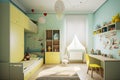 children room Interior design kids room design unisex furniture colorful Royalty Free Stock Photo