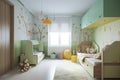 children room Interior design kids room design unisex furniture colorful Royalty Free Stock Photo