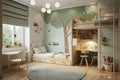 children room Interior design kids room design unisex furniture colorful Royalty Free Stock Photo