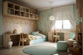 children room Interior design kids room design unisex furniture colorful Royalty Free Stock Photo