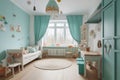 children room Interior design kids room design unisex furniture colorful Royalty Free Stock Photo