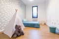 Children room with tipi tent Royalty Free Stock Photo