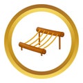 Children rope ladder vector icon