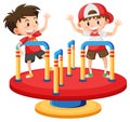 Children roundabout playground cartoon