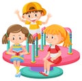 Children roundabout playground cartoon