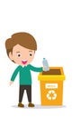 Children rubbish for recycling, Illustration of Kids Segregating Trash, recycling trash, Save the World , male recycling Royalty Free Stock Photo