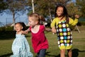 Children running at the park