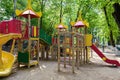 Children attraction  in the summer in the park. Leisure, games for children. Royalty Free Stock Photo