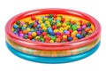 Children`s ball pool with colored balls, 3D rendering Royalty Free Stock Photo