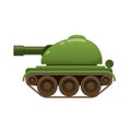 Children s beautiful realistic toy green battle tank, armored car. Royalty Free Stock Photo