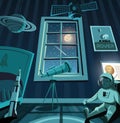 Children`s bedroom of a future astronaut Royalty Free Stock Photo