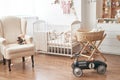 Children's bedroom interior. Playroom. Babies toys and accessories Royalty Free Stock Photo
