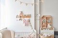 Children's bedroom interior. Playroom. Babies toys and accessories Royalty Free Stock Photo