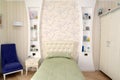 Children's bedroom in light tones. Modern classics with rococo e Royalty Free Stock Photo