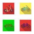 Children`s bicycle, a double tandem and other types.Different bicycles set collection icons in flat style vector symbol Royalty Free Stock Photo