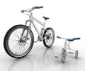 Children's bicycle and sports bike