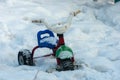 Children's bike in the snow