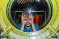 Children`s birthday celebration in the gaming complex. Group of kids having fun at playground. Royalty Free Stock Photo