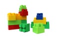 Children`s bright plastic construction set for construction site games Royalty Free Stock Photo