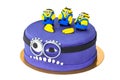 Children`s cake minions on an isolated background