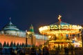 children`s carousel near the Kremlin in Moscow night