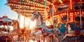 Children's carousels amusement park Royalty Free Stock Photo
