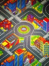 Children`s carpet with roads Big Royalty Free Stock Photo