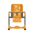 Children`s chair for feeding on isolated white background. Vector illustration