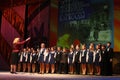 Children's choir congratulates the veterans of the second world war.