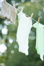 Children's Clothes Drying on a Clothesline Royalty Free Stock Photo