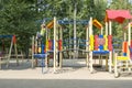 Colorful playground for child activities on yard in the park