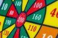 Children`s colored dartboard. Abstract background. Close-up