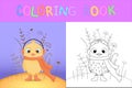 Children`s coloring book with cartoon animals. Educational tasks for preschool children sweet chicken