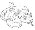 Children's coloring book cute desert animal character snake horned viper