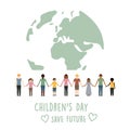 children's day children aroud the world vector Royalty Free Stock Photo