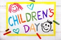 Children`s day card Royalty Free Stock Photo