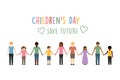 children's day save future childhood concept children group