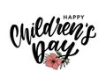 Children's day vector background. Happy Children's Day title. Happy Children's Day inscription.