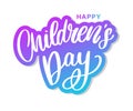 Children's day vector background. Happy Children's Day title. Happy Children's Day inscription